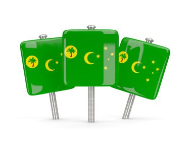 Cocos Adaları, üç kare pimleri bayrağı