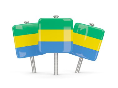 Gabon, üç kare pimleri bayrağı