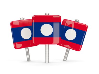 Laos, üç kare pimleri bayrağı
