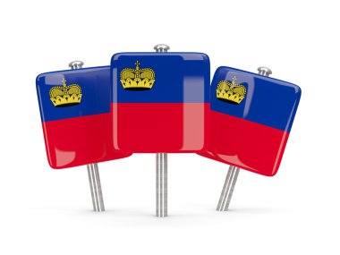 Liechtenstein, üç kare pimleri bayrağı