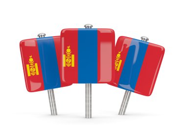 Moğolistan, üç kare pimleri bayrağı