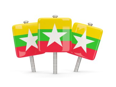 Myanmar, üç kare pimleri bayrağı