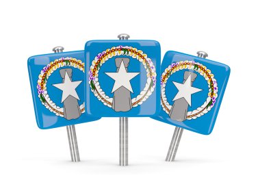 Kuzey mariana Adaları, üç kare pimleri bayrağı