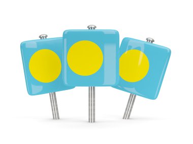 Palau, üç kare pimleri bayrağı