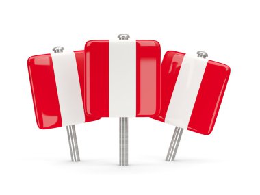 Peru, üç kare pimleri bayrağı