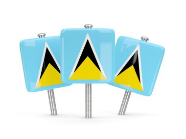 Saint lucia, üç kare pimleri bayrağı