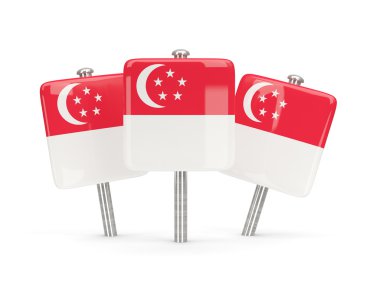Singapur, üç kare pimleri bayrağı