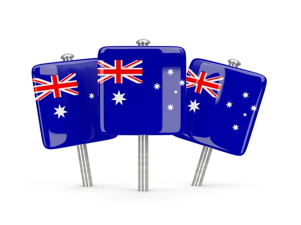 Bandiera dell'Australia, tre perni quadrati — Foto Stock