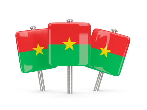 Drapeau de burkina faso, trois broches carrées — Photo