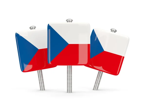 Bandiera della repubblica ceca, tre perni quadrati — Foto Stock