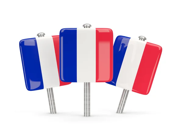 Flag of france, three square pins — Stock Photo, Image