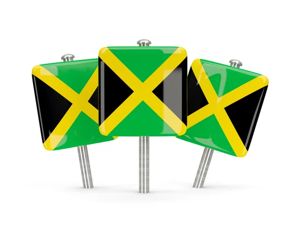 Drapeau de jamaica, trois broches carrées — Photo