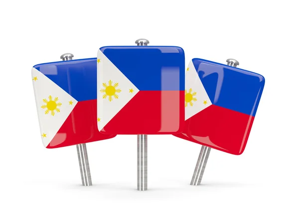 Flag of philippines, three square pins — Stock Photo, Image