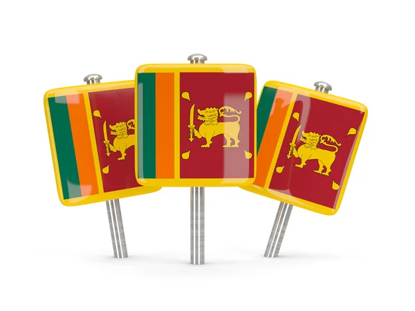 Flag of sri lanka, three square pins — Stock Photo, Image