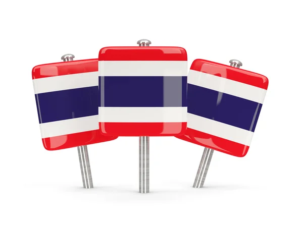 Drapeau du thailand, trois broches carrées — Photo