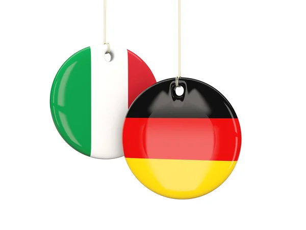Німеччина та Італія футбольних команд круглий labes — стокове фото