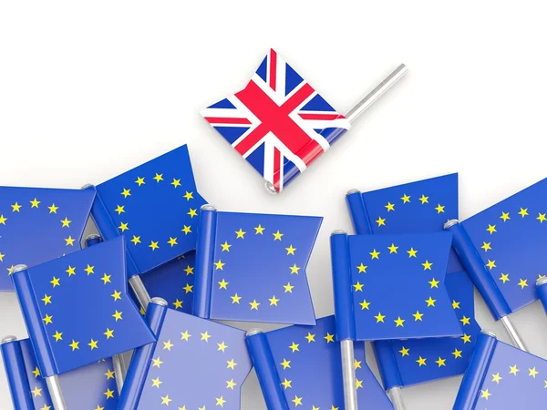 Flags of European Union and United Kingdom. Brexit concept — Stock Photo, Image