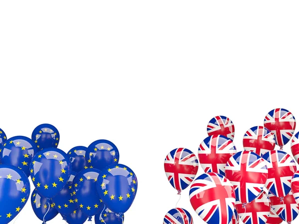 Flags of European Union and United Kingdom. — Stock Photo, Image