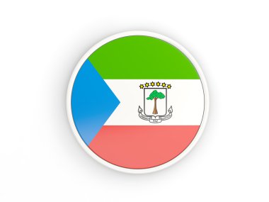 Ekvator Ginesi bayrağı. Çerçeve ile yuvarlak simge