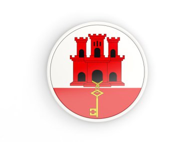 Cebelitarık bayrağı. Çerçeve ile yuvarlak simge