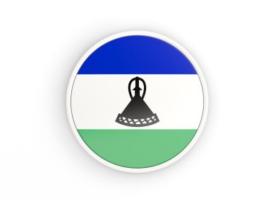 Lesoto bayrağı. Çerçeve ile yuvarlak simge