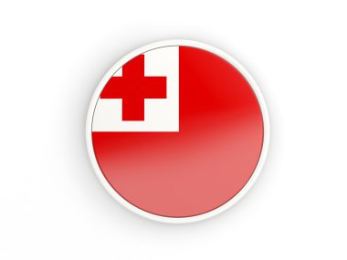 Tonga bayrağı. Çerçeve ile yuvarlak simge