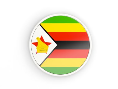Zimbabve bayrağı. Çerçeve ile yuvarlak simge
