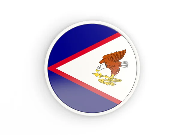 Flag of american samoa. Round icon with frame — Stock Photo, Image