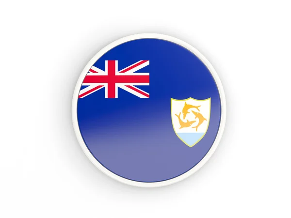 Flag of anguilla. Round icon with frame — Stock Photo, Image