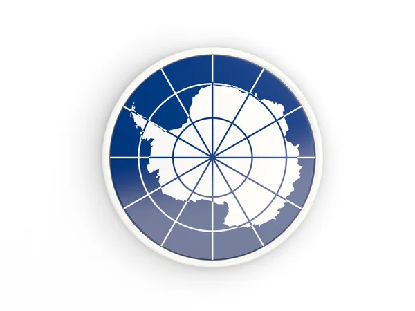 南极洲的旗子。圆形图标与框架 — 图库照片