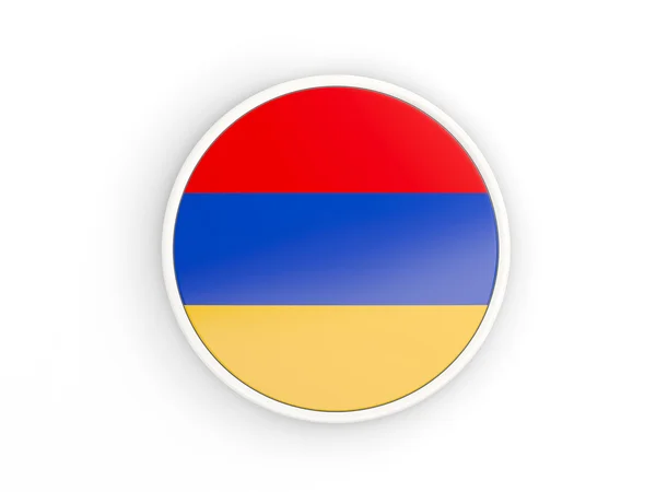 Vlag van Armenië. Ronde pictogram met frame — Stockfoto