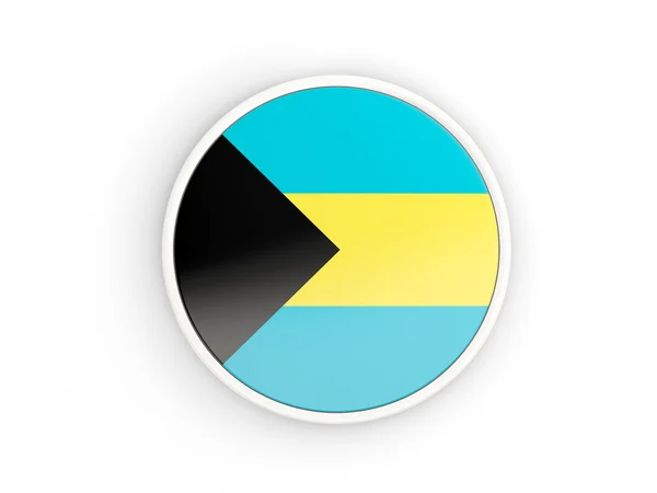 Bandera de Bahamas. Icono redondo con marco —  Fotos de Stock