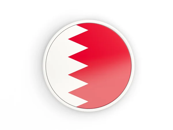 巴林的旗子。圆形图标与框架 — 图库照片