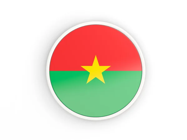 Флаг Буркина фасо. Круглый значок с рамкой — стоковое фото