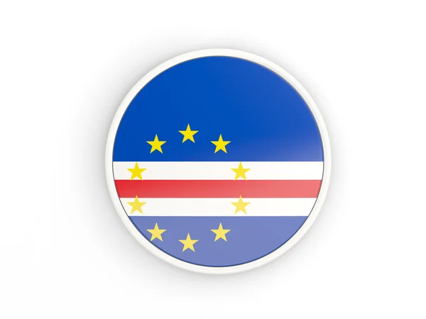 Kapverdská vlajka. Kulatá ikona s rámečkem — Stock fotografie