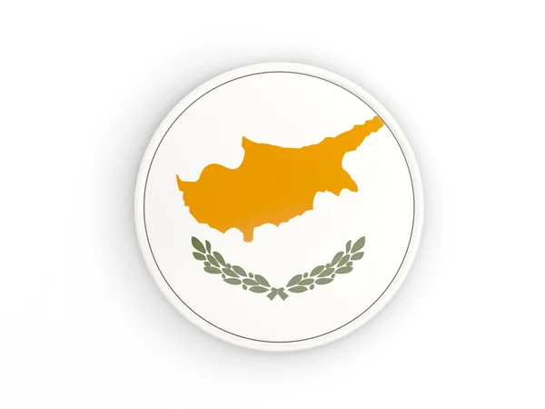 Flagge Zyperns. runde Ikone mit Rahmen — Stockfoto