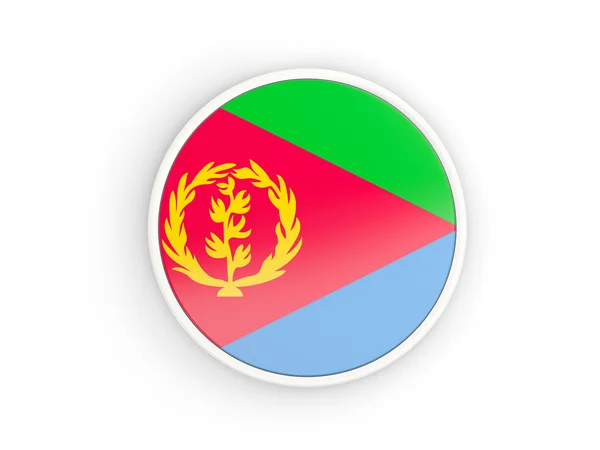 厄立特里亚的旗子。圆形图标与框架 — 图库照片