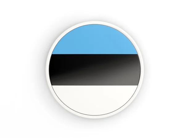 Bandeira da estonia. Ícone redondo com quadro — Fotografia de Stock