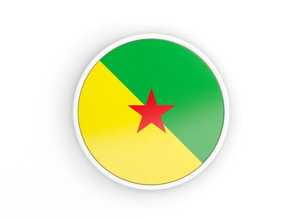 Flagga för Franska Guyana. Runda ikonen med ram — Stockfoto