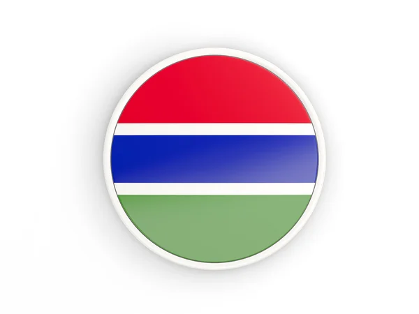 Flag of gambia. Round icon with frame — Stock Photo, Image