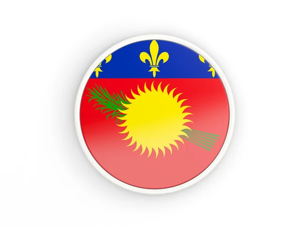 Vlag van guadeloupe. Ronde pictogram met frame — Stockfoto