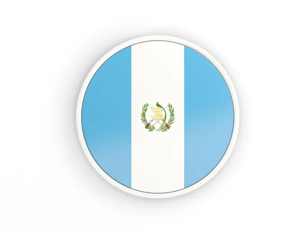 Flagge Guatemalas. runde Ikone mit Rahmen — Stockfoto