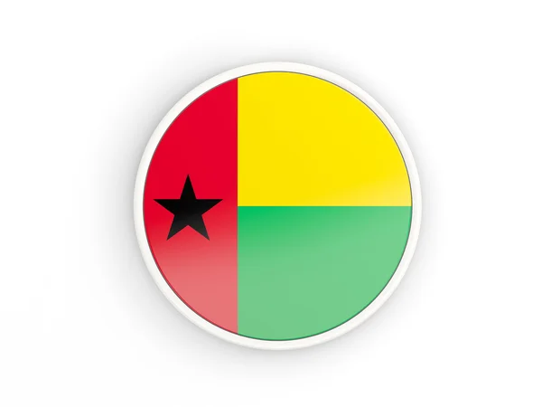 Flagga Guinea-Bissau. Runda ikonen med ram — Stockfoto