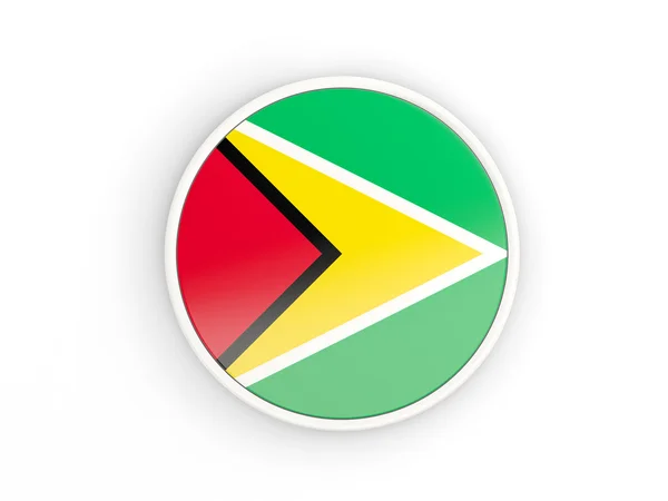 Flag of guyana. Round icon with frame — Stock Photo, Image