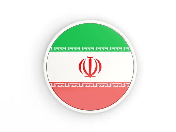 Flag of iran. Round icon with frame — Stock Photo, Image