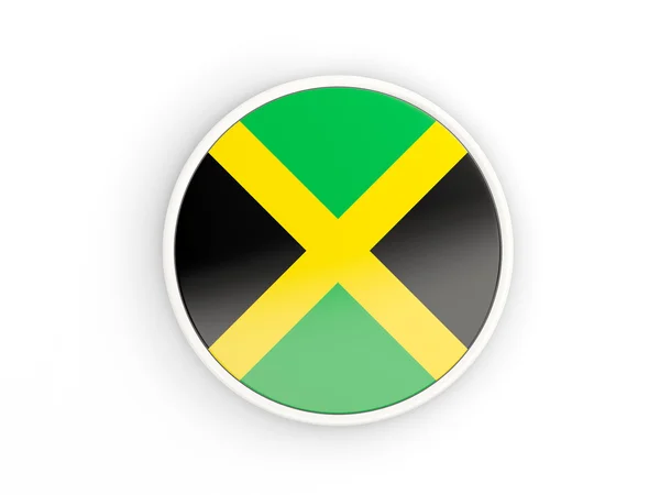 Bandeira de jamaica. Ícone redondo com quadro — Fotografia de Stock