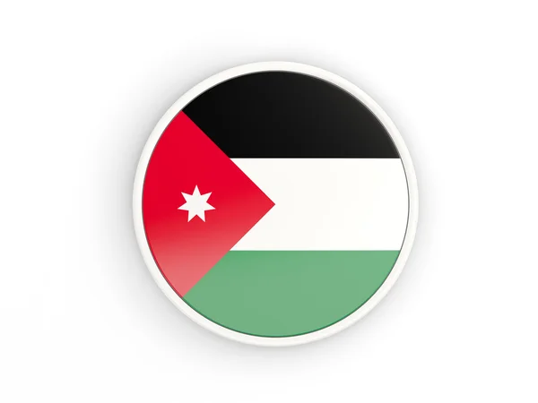 Vlag van Jordanië. Ronde pictogram met frame — Stockfoto