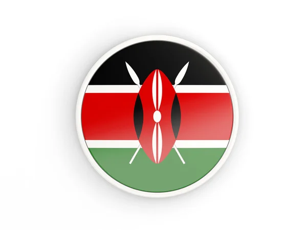 Bandera de Kenya. Icono redondo con marco — Foto de Stock