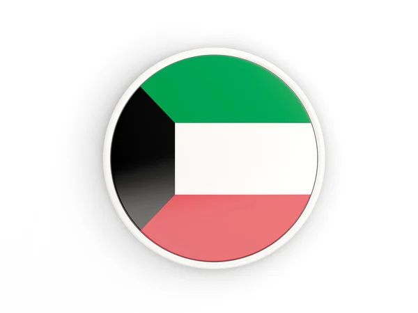 クウェートの旗。フレームに丸いアイコン — ストック写真