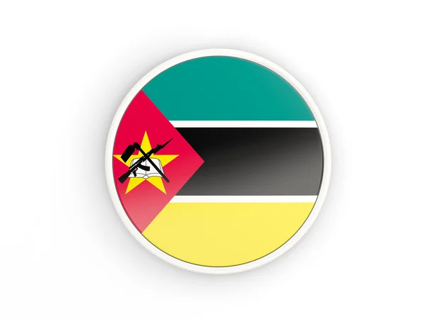 Vlag van mozambique. Ronde pictogram met frame — Stockfoto